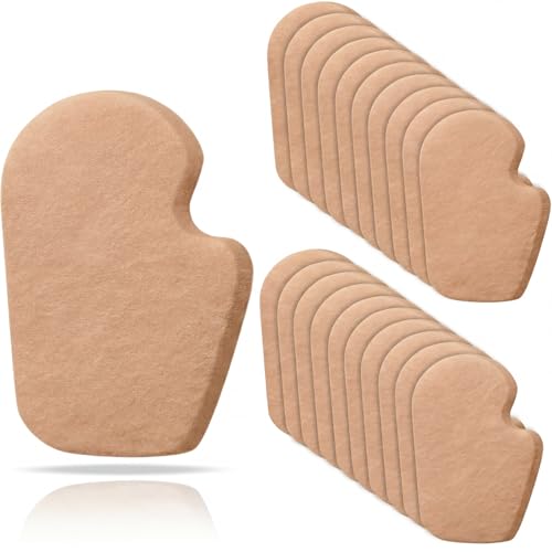 Image of Cutecrop 20 Pcs Sesamoiditis Pads, 1 /4 inch Thick Dancers Pads for Ball of Feet Pain Thick Adhesive Skived Felt Callus Sesamoiditis Relief Forefoot Cushion Pad Ball of Feet Pain(Brown,Right)