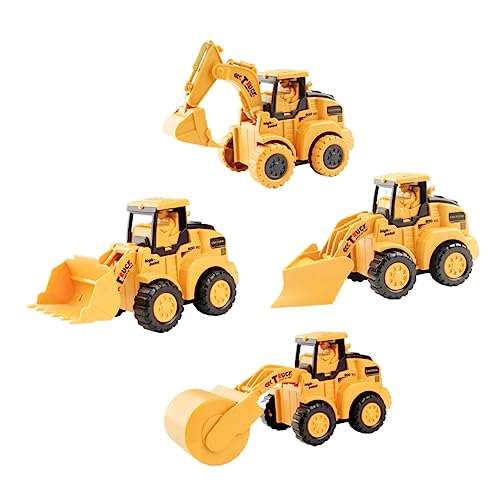 DIKACA 4 Piezas excavador vehículo de construcción de Juguete Modelo de Coche de Juguete vehículos de Juguete Empujar hacia el camión de Juguete el plastico Orange