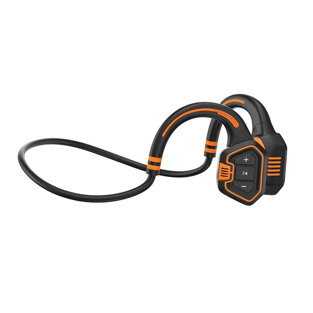 DESAV Bezprzewodowe słuchawki Bluetooth z przewodnictwem kostnym, wodoszczelne IP68, sportowe słuchawki z otwartym uchem z mikrofonem HD stereo i pamięcią 16 G, do biegania, jazdy na rowerze,