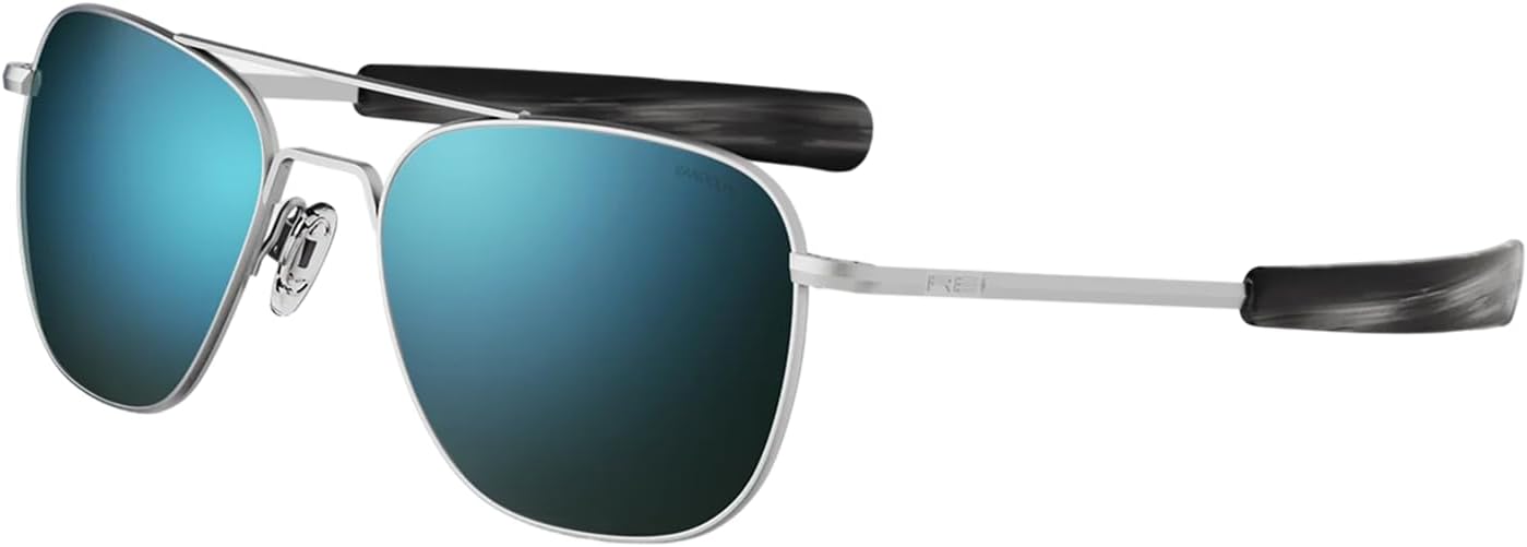 Randolph Eyewear Aviator Sunglasses for Men & Women – Non-Polarized & Polarized Lenses, Matte Chrome UV Protection Sunglasses