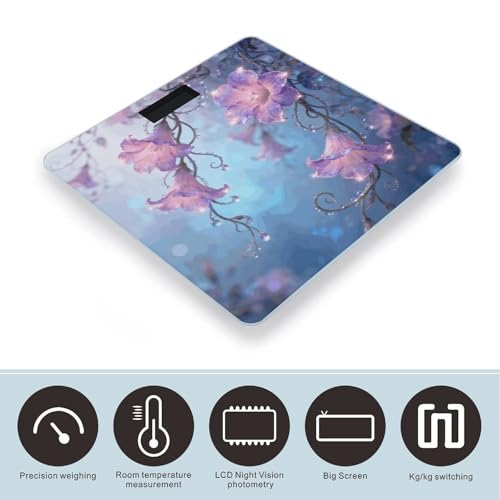 Báscula digital de cuerpo Enchanted Floral con pantalla LCD miniatura 3