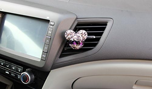 Finex 2 Pcs Set Mickey Mouse PURPLE Sparkling Car Air Freshener Holder Container includes Japanese refills Auto Fragrance Perfume Made in Japan