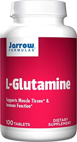 Jarrow Formulas L-Glutamine 1000 mg - Amino Acid Supplement - Supports Muscle Tissue, Immune Support & Metabolism - 100% L-Glutamine - 100 Servings (Easy-Solv Tablets)