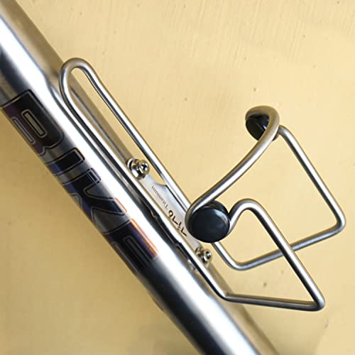 TiTo Titanium Bicycle Water Bottle Cage, MTB/Road Bike Titanium Alloy Lightweight Water Bottle Holder Cages Brackets for 76mm Diameter Bottle with Easy Installation(Polished Surface) - Thumbnail 7