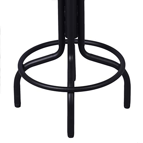 Topower American Industrial Antique Design Adjustable Height Kitchen Dining Breakfast Chair Metal Bar Stool With Backrest Fully Welded Set Of 2 (Dark Brown Wood) #TOP5