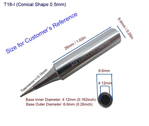 Image of 21 PCS Soldering Tips T18 Series Fit FX-888 FX-888 FX-8801 FX-600 (FX888 /FX888D FX8801 FX600) Lead Free Solder Iron Tip Bit (Brand inchAiCE Tls inch)