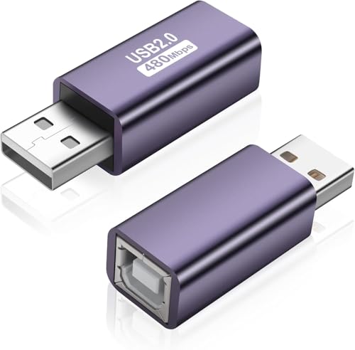 ETZIN USB to USB B Adapter,USB 2.0 A Male to USB B Printer Female Conncet Extender, MIDI Type A to B Converter for Laptop/Computer/Hard Drive/Printer/Scanner Extender Connection EPL-1575CC