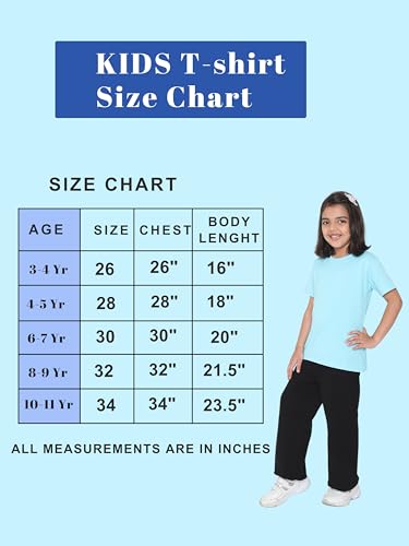 Image of Girl's Solid Regular Fit Half Sleeve 100% Pure Cotton T-Shirt