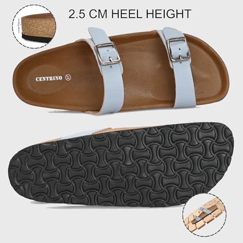 Image of Centrino Women's Berkin-Style Slip-On Sandals | Open Toe Design | Soft PU Footbed | Lightweight & Comfortable | Arch Support | On-Grip Sole | Casual Outdoor Wear (9227)