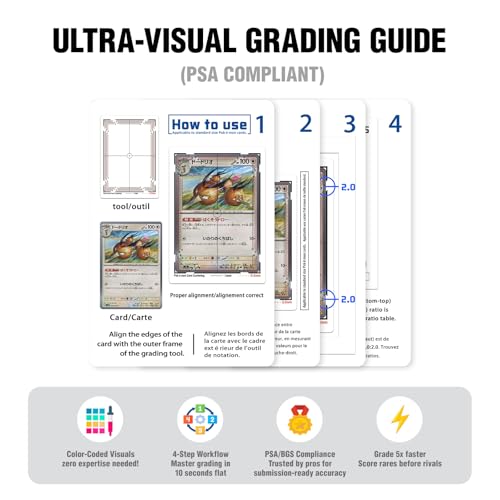 Card Centering Grading Tool Kit Compatible for Pokemon TCG