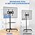 Rfiver Mobile TV Stand for 23-60 Inch LCD LED Flat/Curved Panel Screen TVs up to 88 lbs, Rolling TV Stand with Adjustable Shelf & Tilt, Portable Floor Stand on Wheels for Bedroom, Living Room, Office