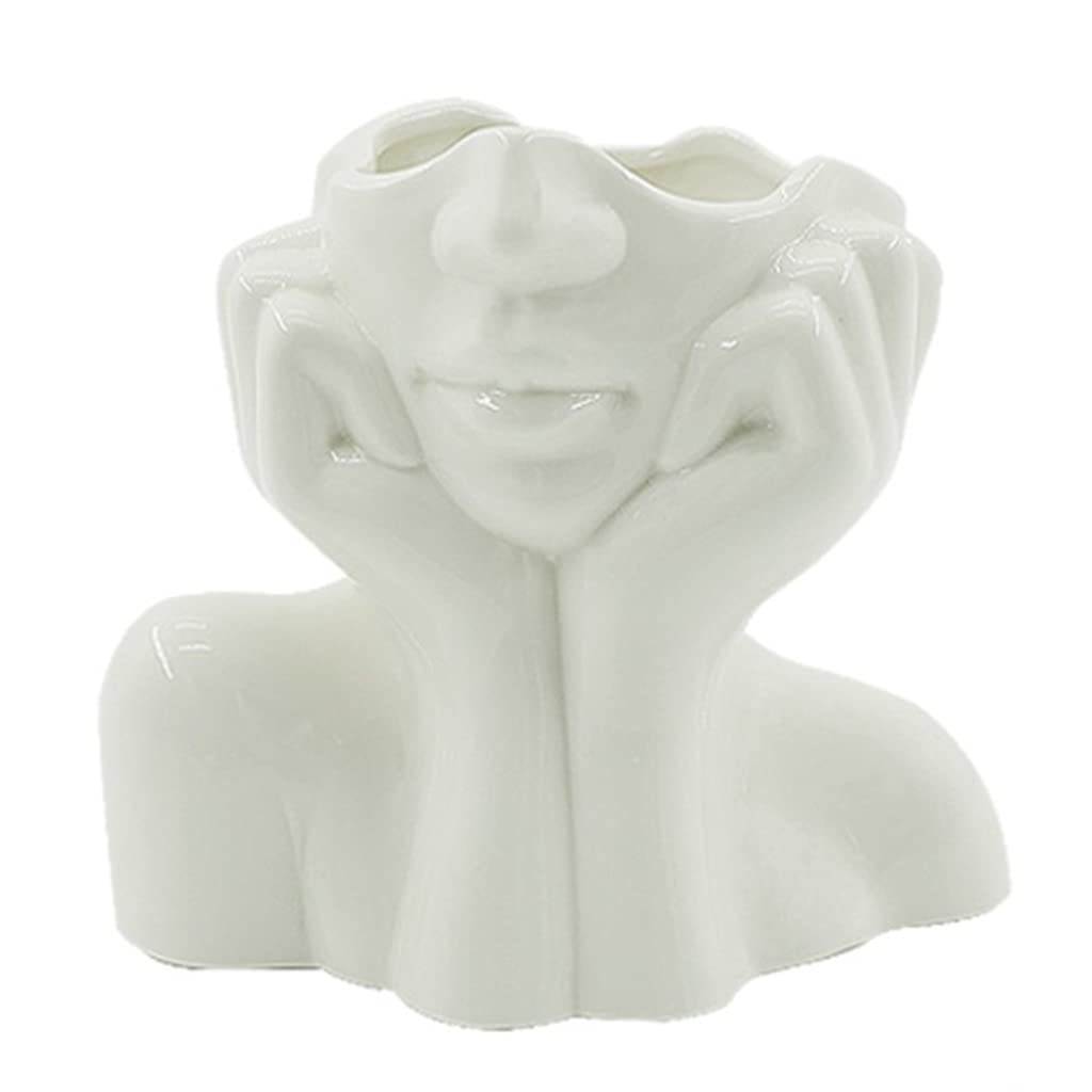Purplelily Nordic Ceramic Simulation Human Vase Sculpture Ornament Home Decoration