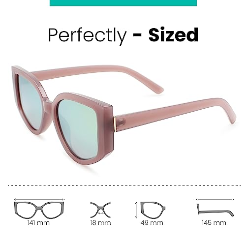 2SeeLife Oversized Mirror Cat Eye Sunglasses for Women with Complete Sun-Protection - Durable & Sturdy Womens Sunglasses3