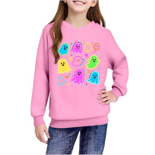 Girls Cute Casual Hoodies Halloween Pumpkin Hooded Sweatshirts Long Sleeve Oversized Pullover 2025 Winter Clothes4