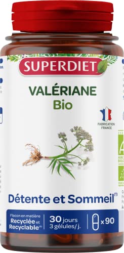 SUPERDIET - VALÉRIANE BIO - Détente et Sommeil - Phytothérapie - Fabrication française - 90 gélules