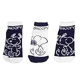 United Labels The Peanuts Socken für Damen - Snoopy Sneaker Frauen Blau/Weiß (3er Pack) (39/42)