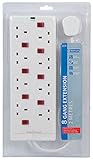 Mercury | 8 Gang UK Mains Extension Cable with Surge Protection & Individual Neon ON/OFF Switches | 2 Metre Cable - Image 6