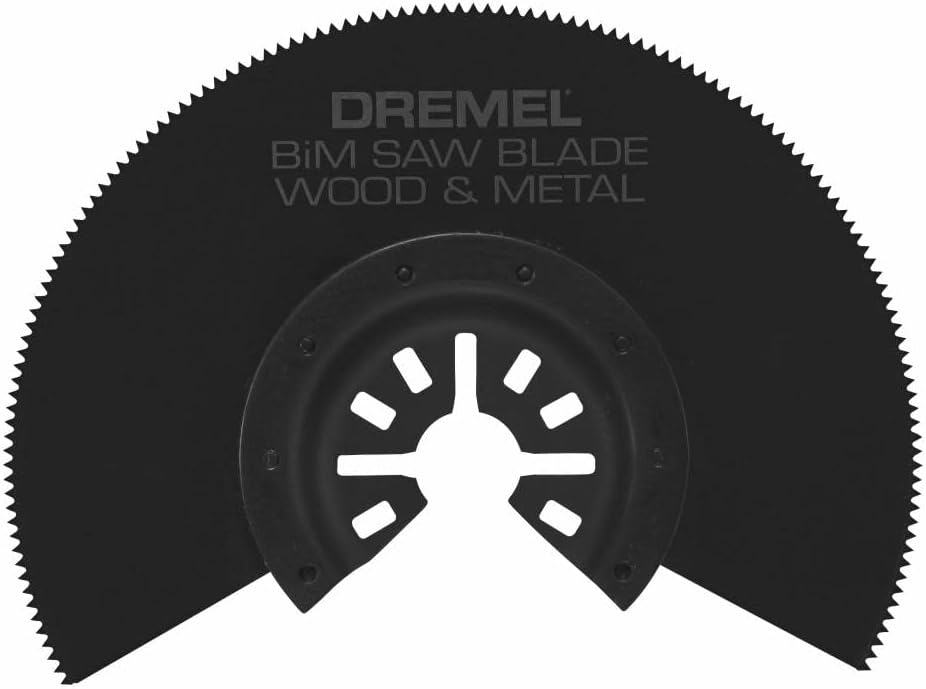Dremel MM452 Multi-Max Bi-Metal (BiM) Half Moon Oscillating Saw Blade- Oscillating Tool Accessory- Perfect for Cutting Wood and Metal- Universal Quick-Fit System, Black