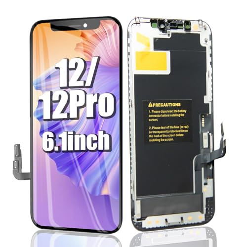 EFAITHFIX for iPhone 12/12 PRO Screen Replacement 6.1 Inch 3D Touch LCD Screen Display Full HD Digitizer Frame Assembly Compatible with iPhone 12/12 Pro LCD with Waterproof Adhesive Sticker (No Tools)
