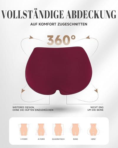 PULIOU Unterhosen Damen, 6er Pack Baumwolle Unterwäsche Frauen, Stretch Atmungsaktiv Damen Unterwäsche, Dunkle M