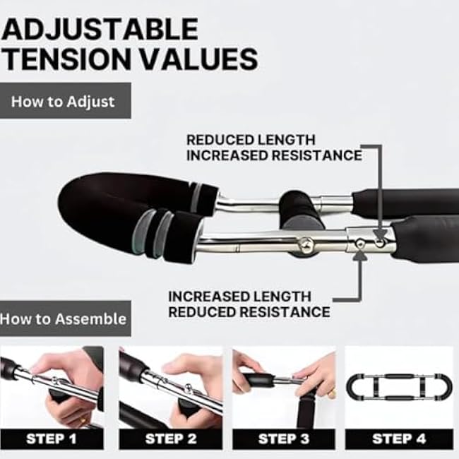 Techlypro Power Bar, 40-100lb Adjustable Techly Pro Twister Arm Trainer, Portable Detachable Resistance-Based Home Fitness Equipment for Shoulder & Arm & Chest Muscle Training