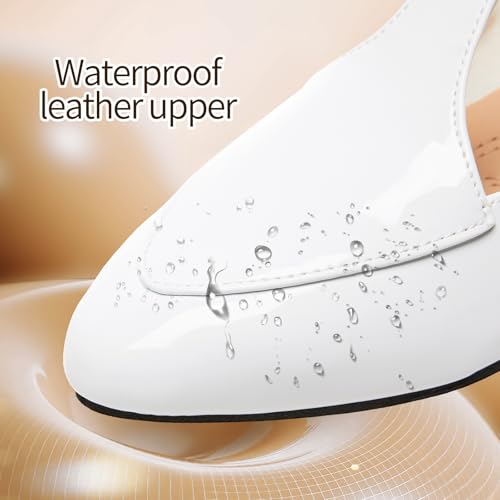Ballet Flats Shoes for Women PU Leather Dress Comfortable Slip-on Wedding Mary Jane Shoes with Ankle Strap with Ankle Strap2