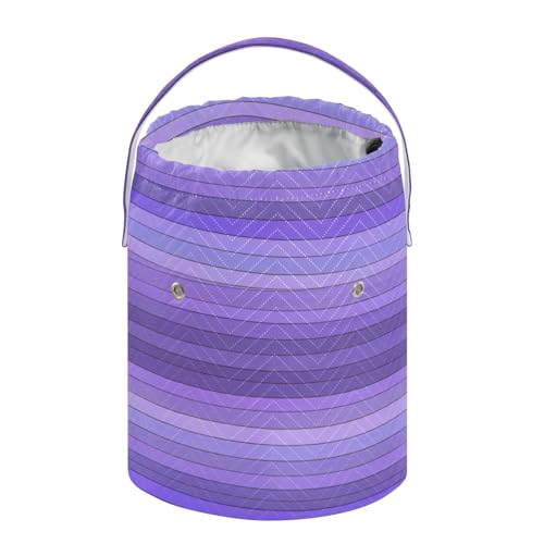Image of Tatenale Crochet Bag Yarn Bag Knitting Project Bag with Pockets and Handle Portable Yarn Storage Organizer Tangle Free 8.3x11 InchPurple Stripes12