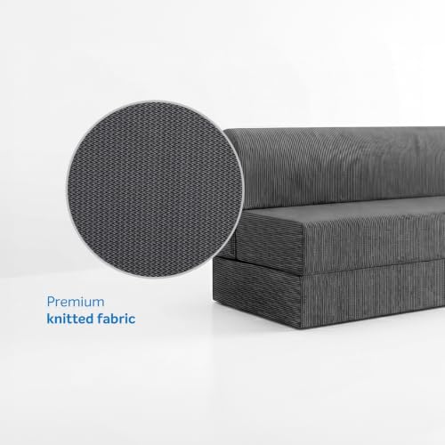 Image of Sleepwell Sofa Cum Bed | 3 Seater 75x60x7 Inch - Folds into a Queen Bed | Comfortable by Day, Supportive by Night Resitec Foam | Washable Zip Cover | Grey | 3 Years Warranty