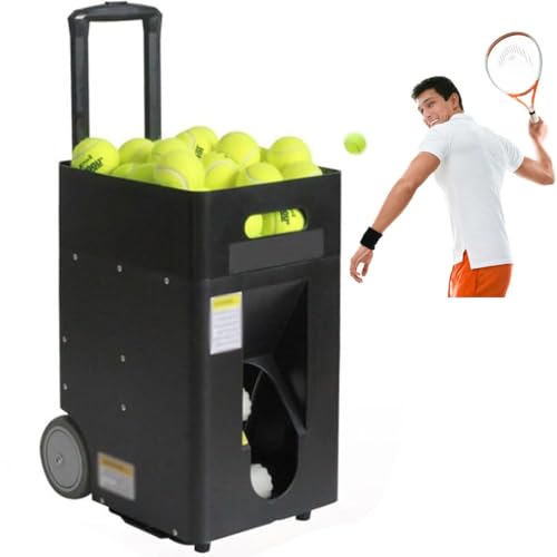 Máquina Portátil De Entrenamiento De Tenis,Máquina De Pelotas De Tenis Con Ruedas,Hasta 50 Pelotas,Lanzador De Pelotas Con Control Remoto/Aplicación