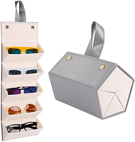 Portable Leather Soft & Semi Hard Sunglasses Case Eyeglass Case Storage Eye Glasses Brown/Black Pouch Carry Case for Women Men