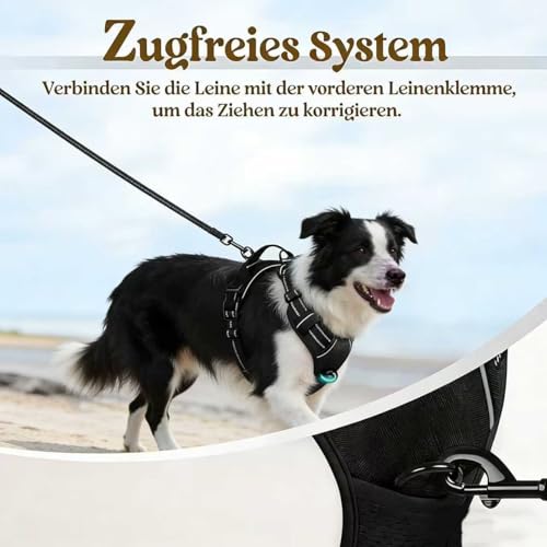 Fellstern Anti-Zieh-Geschirr,Anti-Zieh Hundegeschirr mit Step-in Design – Atmungsaktiv & Gepolstert-Für entspanntes Spazierengehen – Für Hunde jeder Größe(Größe L)