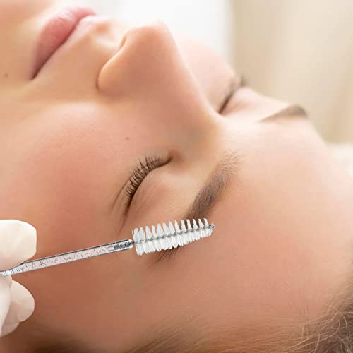 Image of G2PLUS 100PCS Crystal Eyelash Brush, Disposable Mascara Wands, White Lash Spoolies Applicator Makeup Kits for Applying Mascara, Lash Extensions and Eyebrow Brush