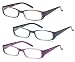 GAMMA RAY READERS Multiple Pairs of Shiny Bling Quality Spring Hinge Reading Glasses - With +1.50 Magnification