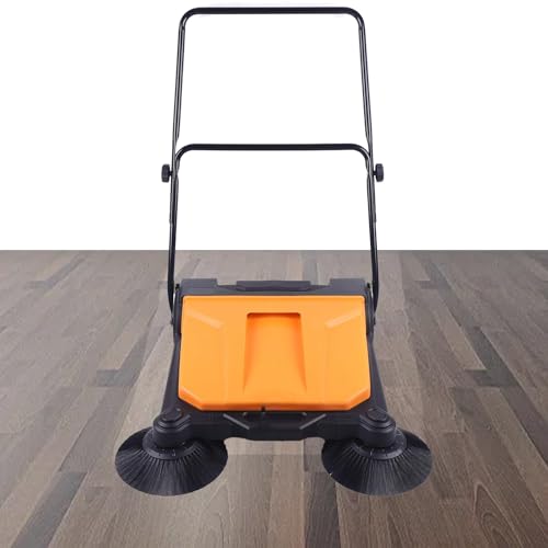Barredora comercial para caminar detrás del suelo con gran caja de polvo, amplia trayectoria, diseño plegable para una limpieza eficiente en varias áreas