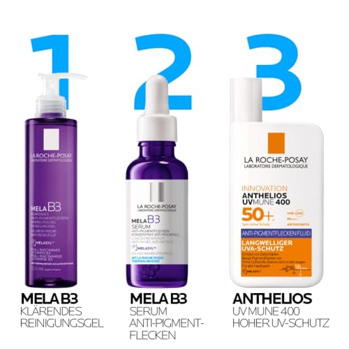 La Roche-Posay Anthelios UVMUNE 400 Anti-Pigmentflecken Fluid LSF 50+, Effektiver Sonnenschutz mit Mexoryl 400 gegen langwellige UV-Strahlen, Für zu empfindliche, zu Pigmentflecken neigende Haut, 50ml
