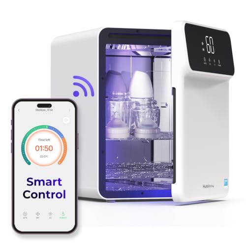 HubiBaby Smart UVC LED Baby Bottle Sanitizer and Dryer, App Control & Custom Time Settings, XL...