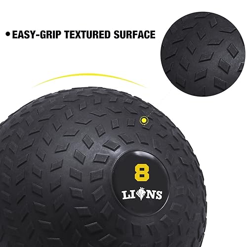 Lions Slam Ball - Heavy Duty Weights Medicine Ball Rubber Power Strength Training, Fitness Home Gym Exercise 5kg 8kg10kg 12kg 15kg (8kg, Tyere-Black) - Image 2