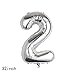 40 inch Ballon with Mini Crown Mylar Birthday Celebration 23th Birthday Balloons Party Decorations XL Silver Number balloon23 with Mini Crown