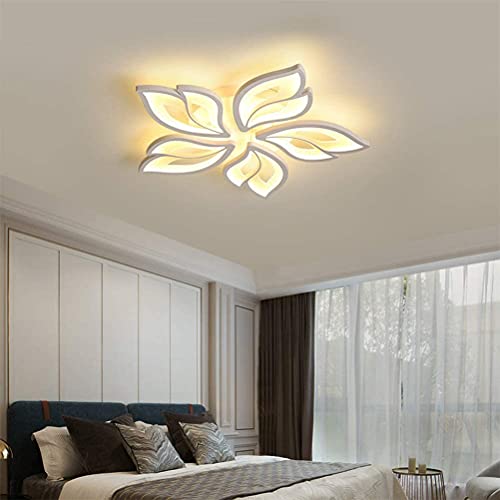 Crazy Clearance Phlilqe Dimmable LED Ceiling Light Modern Metal Acrylic with Remote Control Flush Mount Ceiling Lamp Living Room Chandelier Chic Kitchen Hanging Lamp Bedroom Painted Finish Pendant Lighting(5 Petal)
