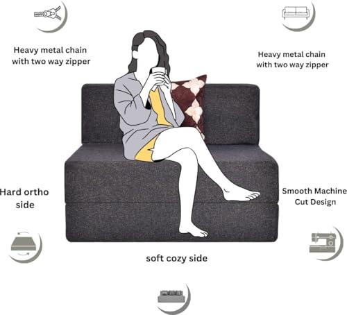 Image of Convertible Sofa Chair Bed, 3-in-1 Sleeper Chair with Foldable Design, Modern Upholstered Lounge Accent Chair, Space Saving Single Sofa Bed for Living Room, Bedroom & Small Spaces (Brown (FA100))