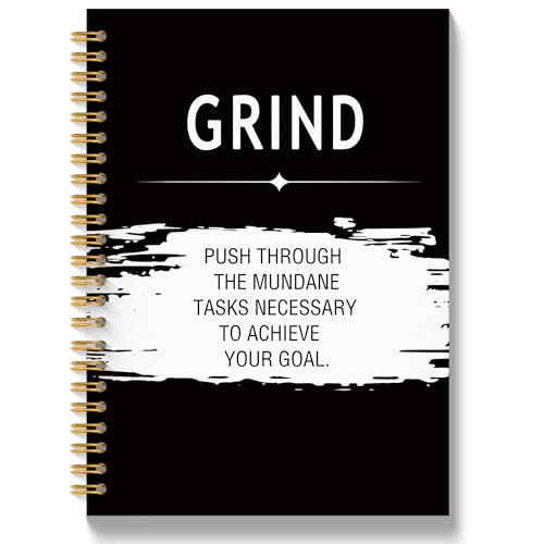Journal avec citations de Grind | Carnet de motivation couverture rigide 14x21 cm