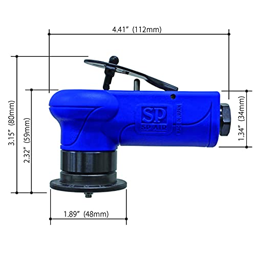 Sp Air Mini Pneumatic Straight Chamfer Cut Portable Handheld Beveling Tool For 45-Degree Arc Burr Trimming, Inner Hole And Metal Edge Deburring| Blue, (Sp-7252F-V2) #TOP1