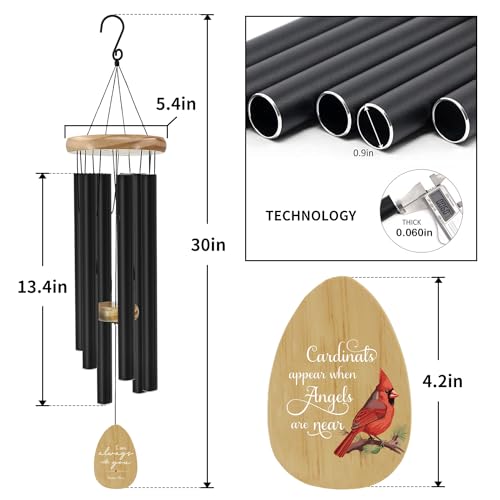 Image of ASTARIN Personalized Wind Chimes Memorial,30 Inch Wind Chimes for Outside Deep Tone, Custom Unique Wind Chimes for Loved One, Wind Chimes for Home Garden Patio Balcony Decor