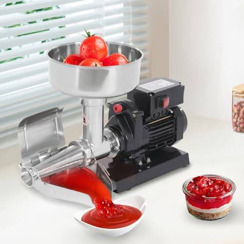 Foto von Elektrisch Tomatenpresse aus Edelstahl 450W Professionelle Passiermaschine Elektrisch Beerenpresse Tomaten Passiergerät Für Tomatensauce, Erdbeersauce, Heidelbeersauce und Anderen Marmeladen