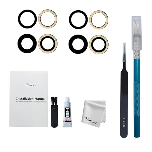 Vimour Rear Camera Glass Lens with Adhesive and Repair Toolkit Replacement for iPhone 12 & 12 Mini (2 Sets)