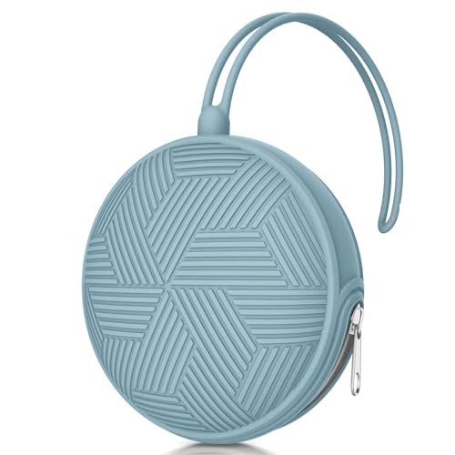 Smlpuame Porta Ciuccio, Portaciuccio in Silicone, Porta Succhietto Senza BPA, Portaciuccio da Viaggio, Custodia Ciuccio per Bambini, Pratica Scatola Porta Ciuccio,Blu