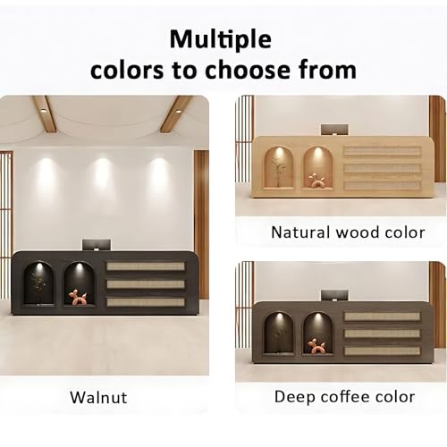 Modern Reception Desk with Storage Cabinet, Lockable Drawer, Double Tabletop – E1 Grade MDF Front Desk for Office, Salon, Retail & Reception Areas(White,L63 xW24 xH39)