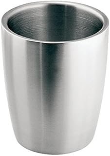 iDesign 21860 Forma Toothbrush Cup, Modern Design Toothbrush Holder, Made of Stainless Steel, Brushed Stainless Steel