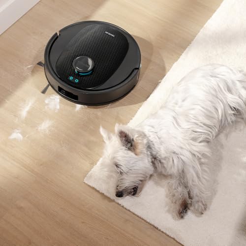 Cecotec Robot Aspirateur et Laveur de Sols avec Base d'Autovidage Conga Y80. Navigation Laser et IA, Puissance d'Aspiration 13000Pa, Base avec Réservoir de 2,5L, Autonomie jusqu'à 220 m², App 3.0