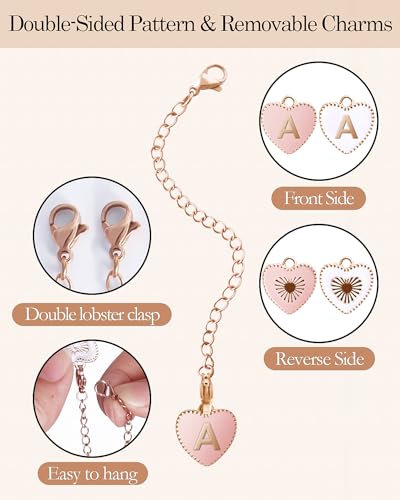 Image of 2 Pack Simple Modern Simple Letter Charms for Stanley Cup /Tumbler Heart Initial ID Charm
